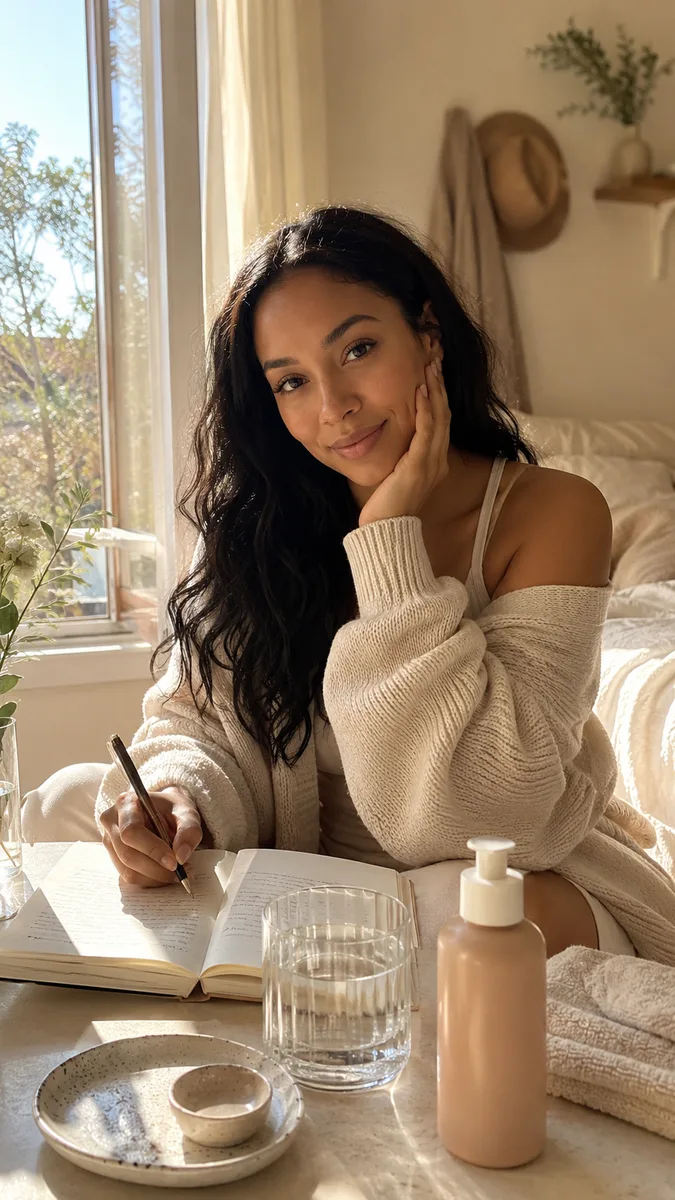 A realistic reset-morning skincare moment
